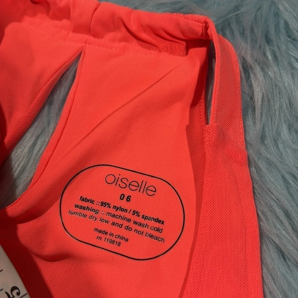 Oiselle Mio Mesh Mini Dress Neon Coral